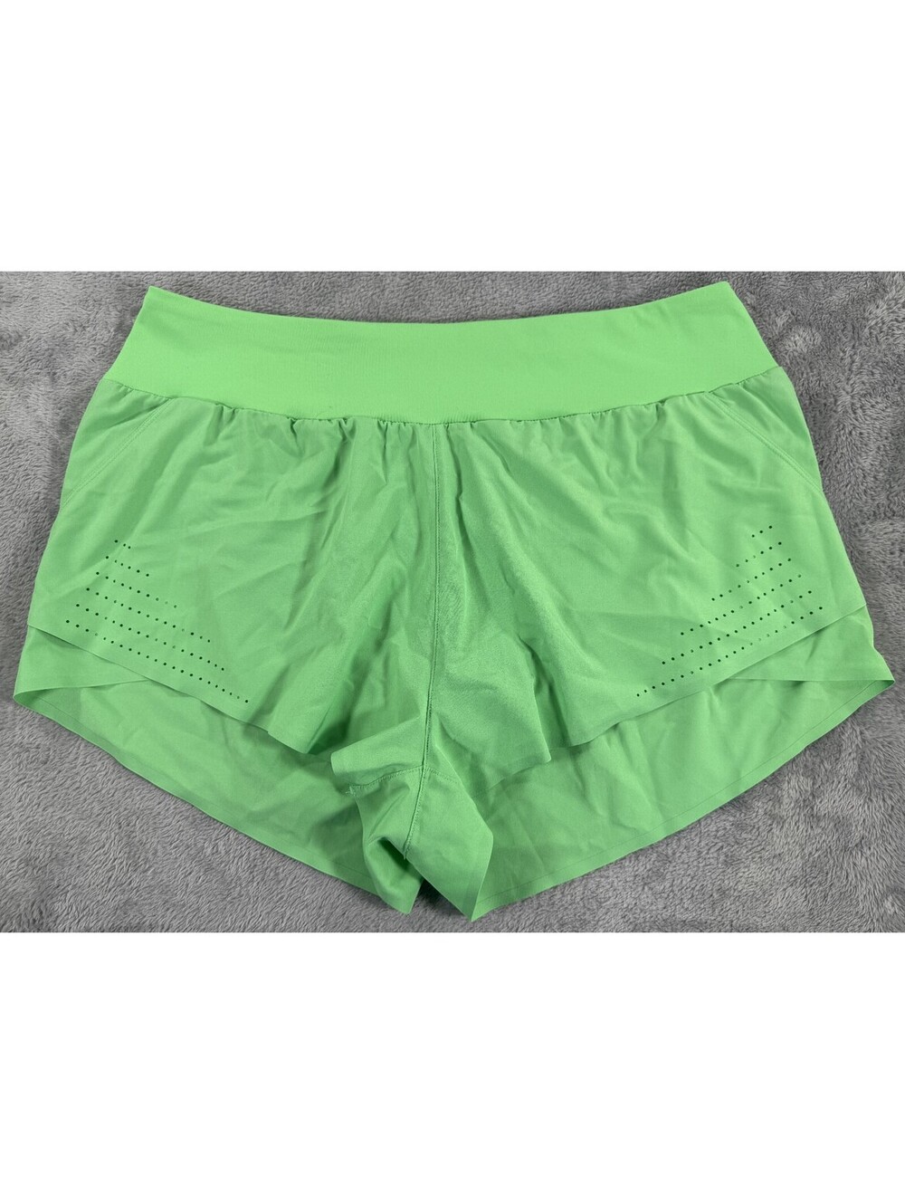 JoyLab Women's High-Rise Laser Cut Woven Running Shorts Lime/Neon Green Large